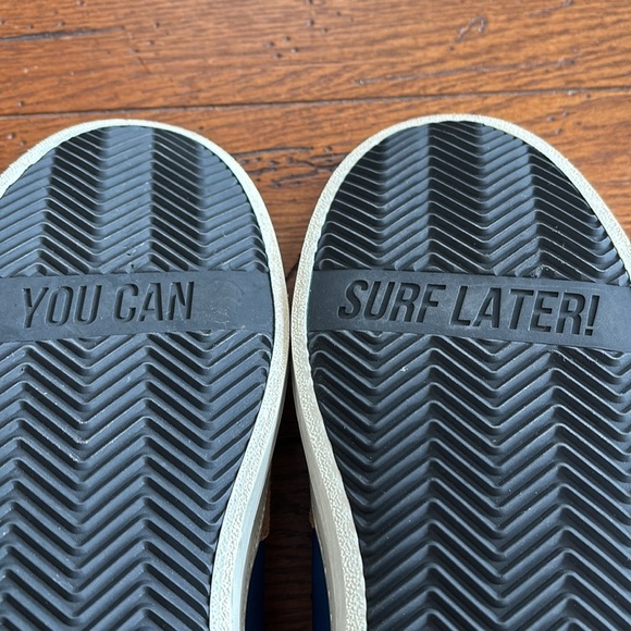 P448 You Can Surf Later Skate Sneakers Men’s Blue & Tan Suede Shoes Size EU 44 - Picture 5 of 14